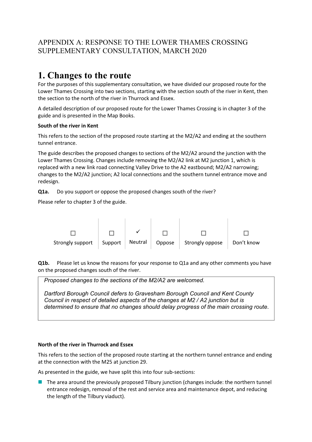 1. Changes to the Route