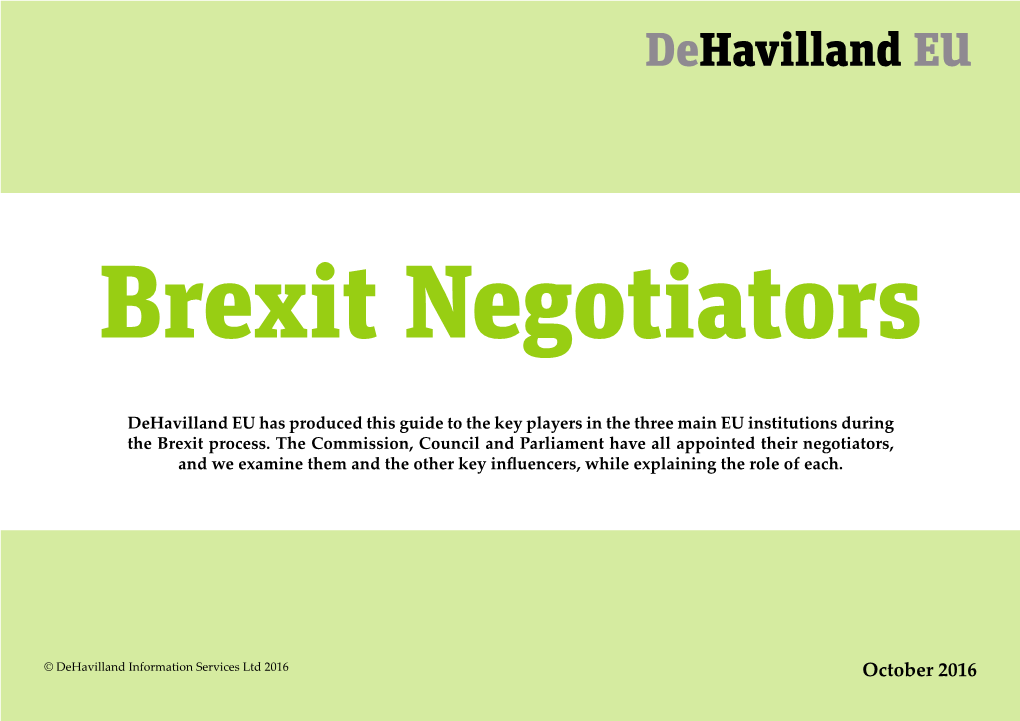 Brexit Negotiators