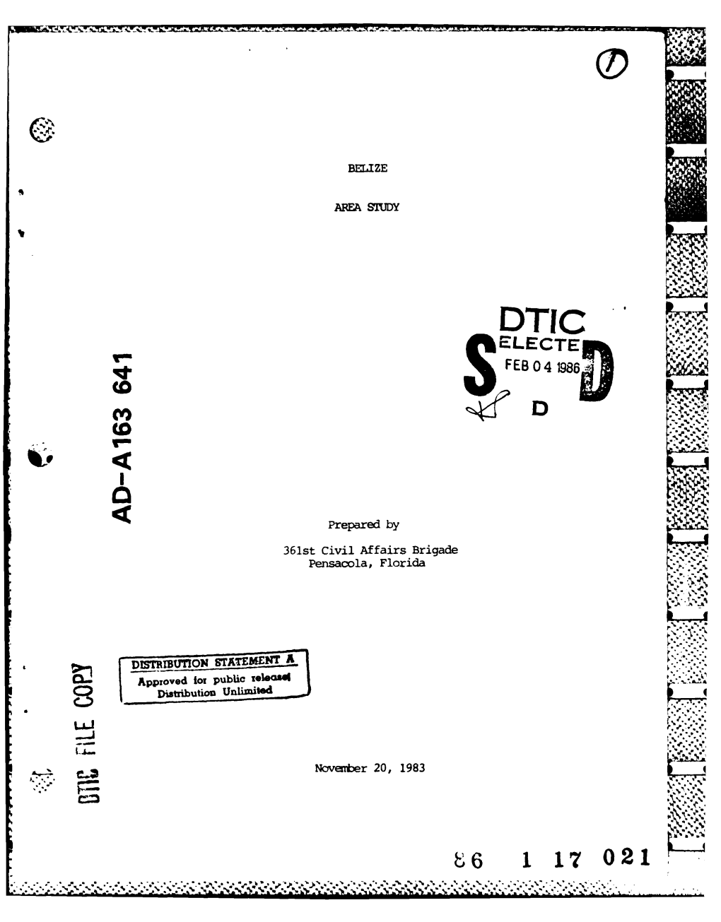 Belize Area Study