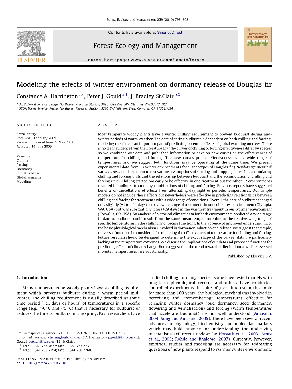 Modeling the Effects of Winter Environment on Dormancy Release of Douglas-ﬁr