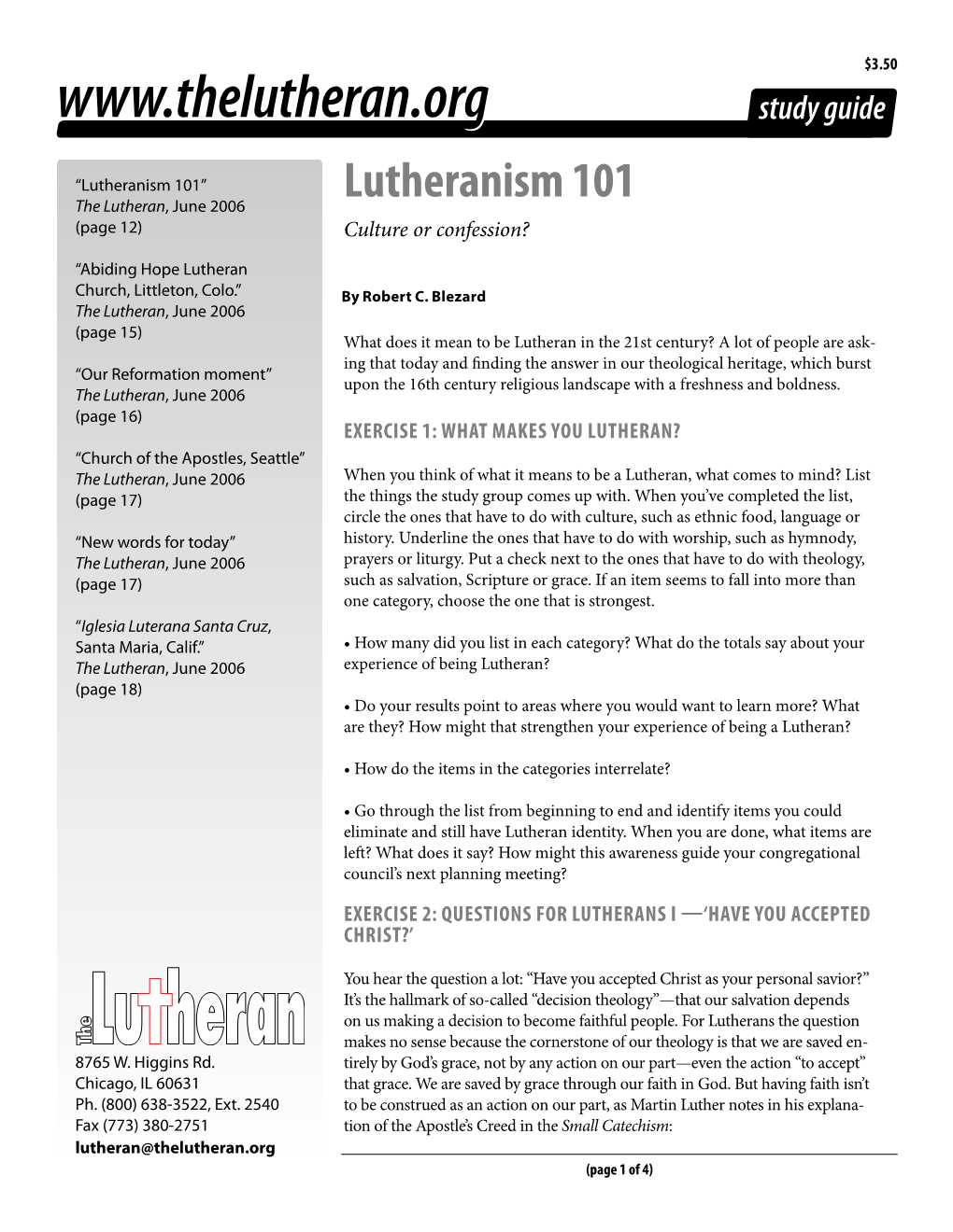 Lutherans I ‘Have You Accepted Christ?’