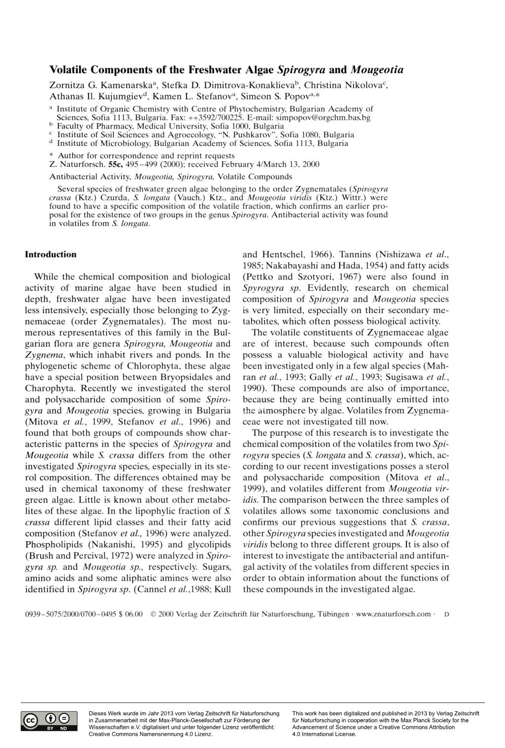 Spirogyra and Mougeotia Zornitza G