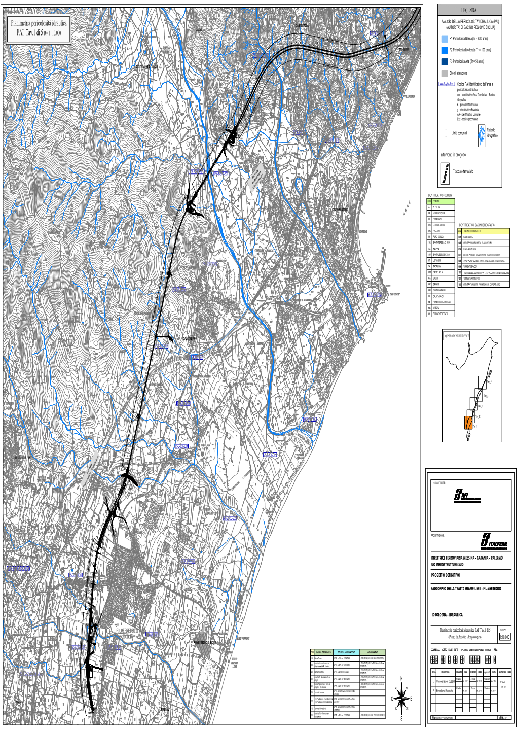 Planimetria Pericolosità Idraulica PAI Tav.1 Di 5 R= 1: 10.000