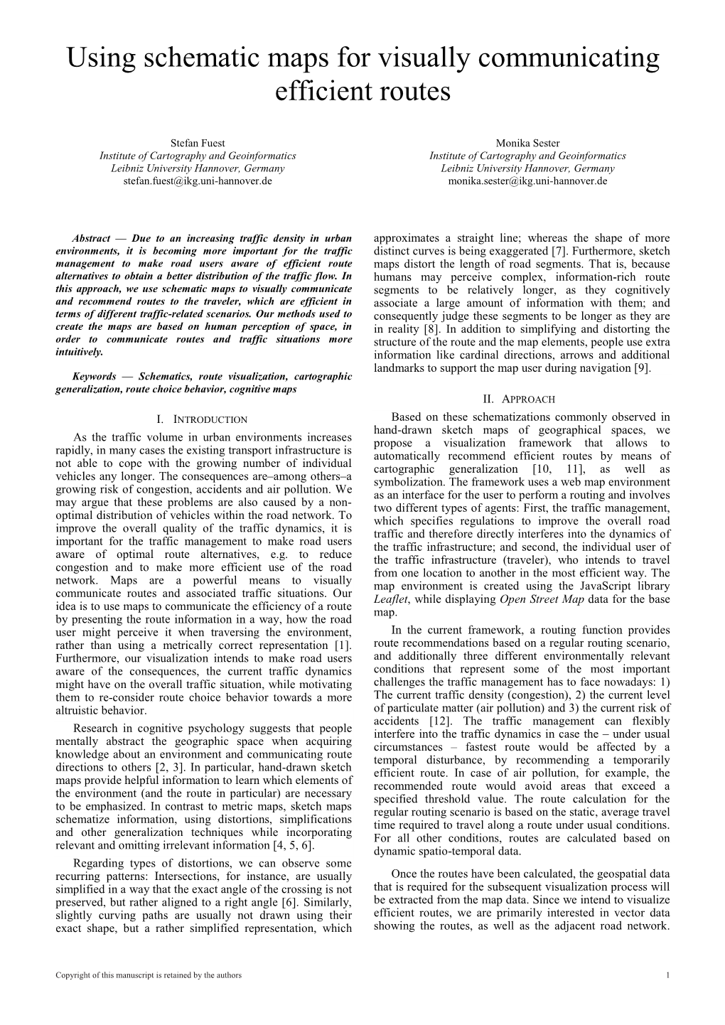 Using Schematic Maps for Visually Communicating Efficient Routes