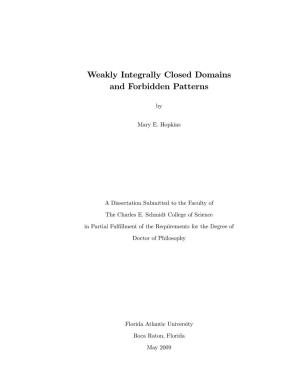 Weakly Integrally Closed Domains and Forbidden Patterns