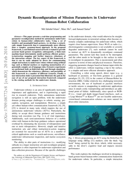 Dynamic Reconfiguration of Mission Parameters in Underwater Human