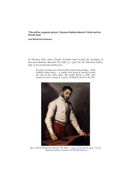 'This Will Be a Popular Picture': Giovanni Battista Moroni's Tailor and the Female Gaze