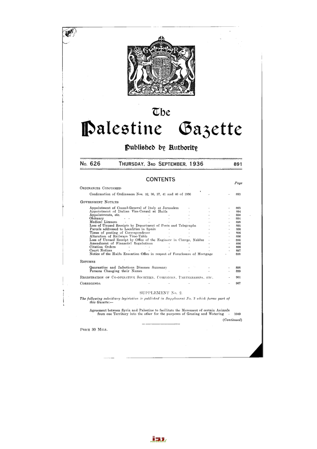 Palestine (3A3ette Publisbeb by Hutbority