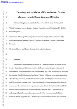 Permian Glacigene Rocks in Oman, Yemen and Pakistan