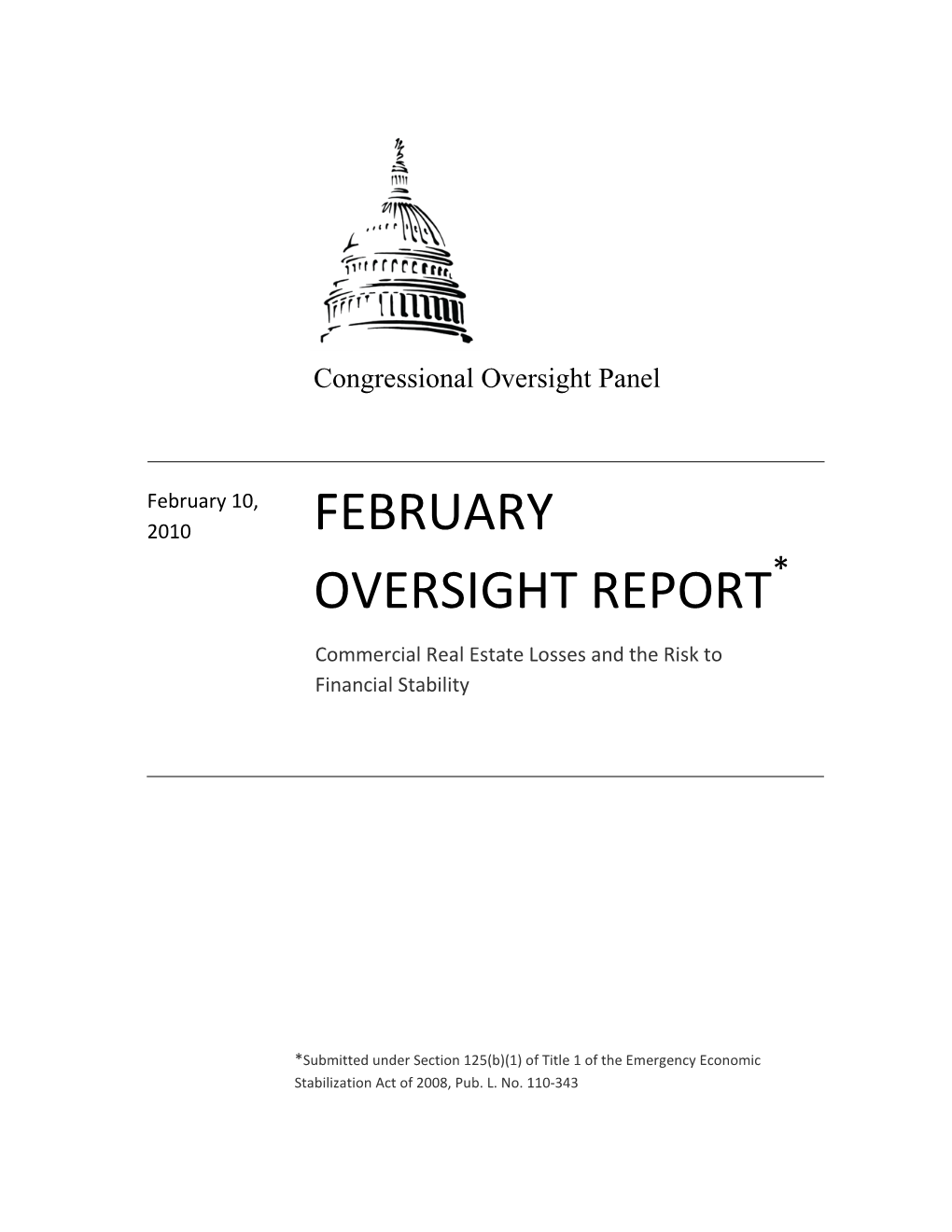 Commercial Real Estate Losses and the Risk (COP Oversight Report)