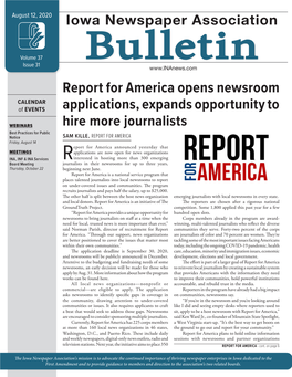 Report for America Opens Newsroom Applications, Expands Opportunity