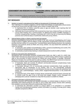 Labeling Study Report Cambodia Key Messages