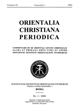 Orientalia Christiana Periodica