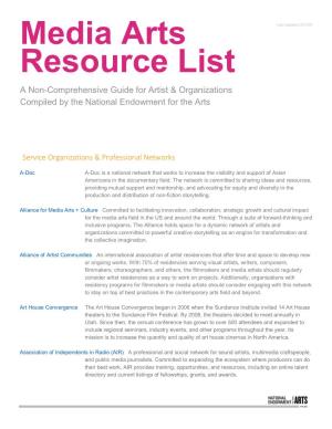 Media Arts Resource List