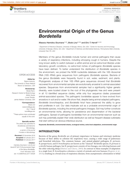 Environmental Origin of the Genus Bordetella