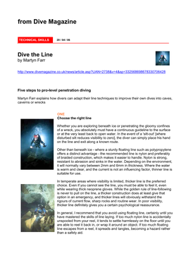 Dive Magazine Line Laying by Martyn Farr