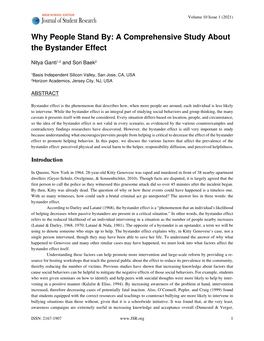 A Comprehensive Study About the Bystander Effect