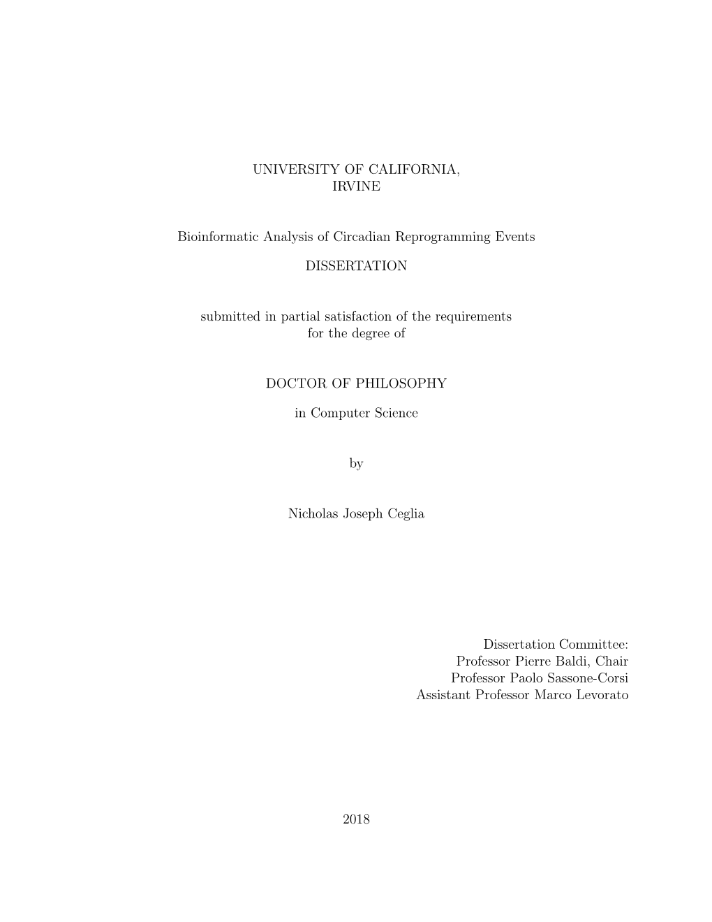 Bioinformatic Analysis of Circadian Reprogramming Events