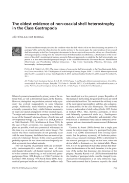 The Oldest Evidence of Non-Coaxial Shell Heterostrophy in the Class Gastropoda