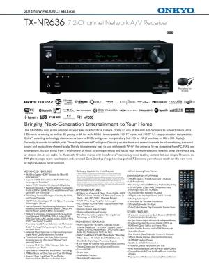 TX-NR636 7.2-Channel Network A/V Receiver