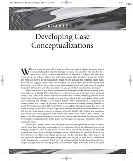 Developing Case Conceptualizations