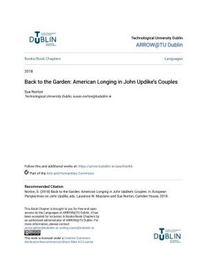 American Longing in John Updike's Couples