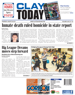 Inmate Death Ruled Homicide in State Report by Eric Cravey Determined in the Aug