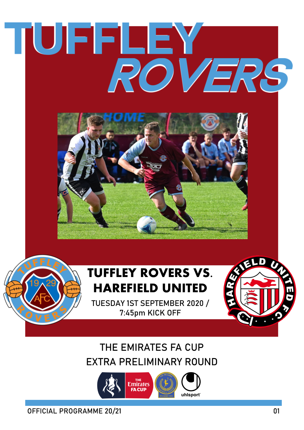 TUFFLEY ROVERS VS. HAREFIELD UNITED TUESDAY 1ST SEPTEMBER 2020 / 7:45Pm KICK OFF