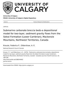 Submarine Carbonate Breccia Beds-A