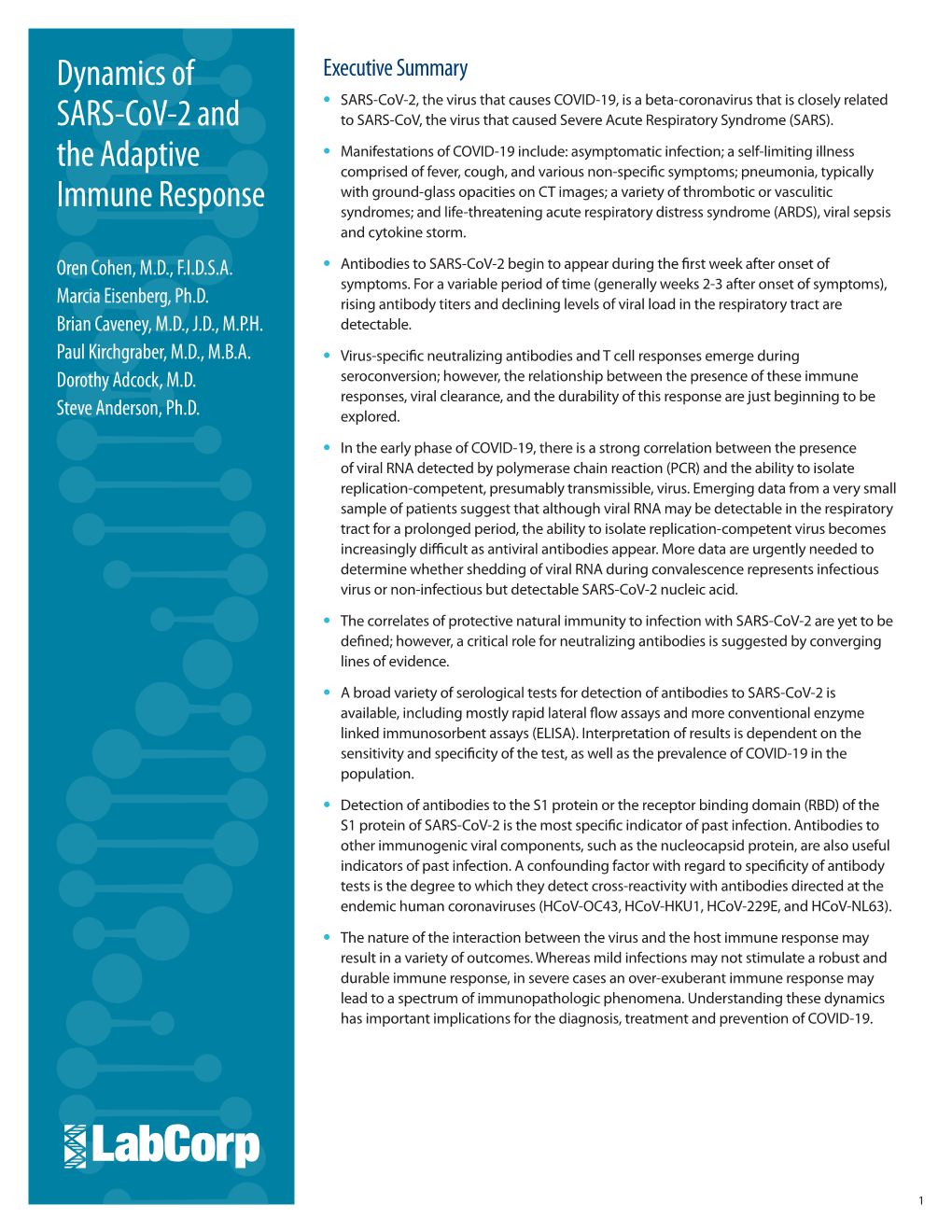 Dynamics of SARS-Cov-2 and the Adaptive Immune Response