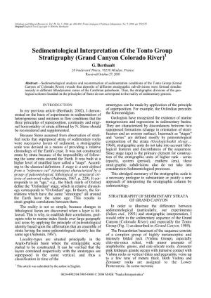 Sedimentological Interpretation of the Tonto Group Stratigraphy (Grand