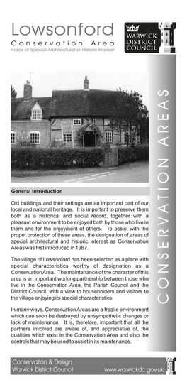 Lowsonford WEB PDF Conservation Area Leaflet.Cdr