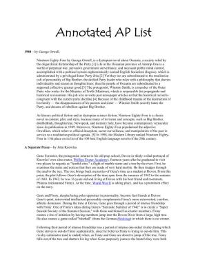 Annotated AP List