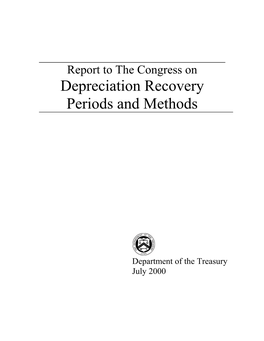 Depreciation Recovery Periods and Methods