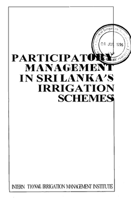 Participat Managieme in Sri Lanka's Irrigation Schemes