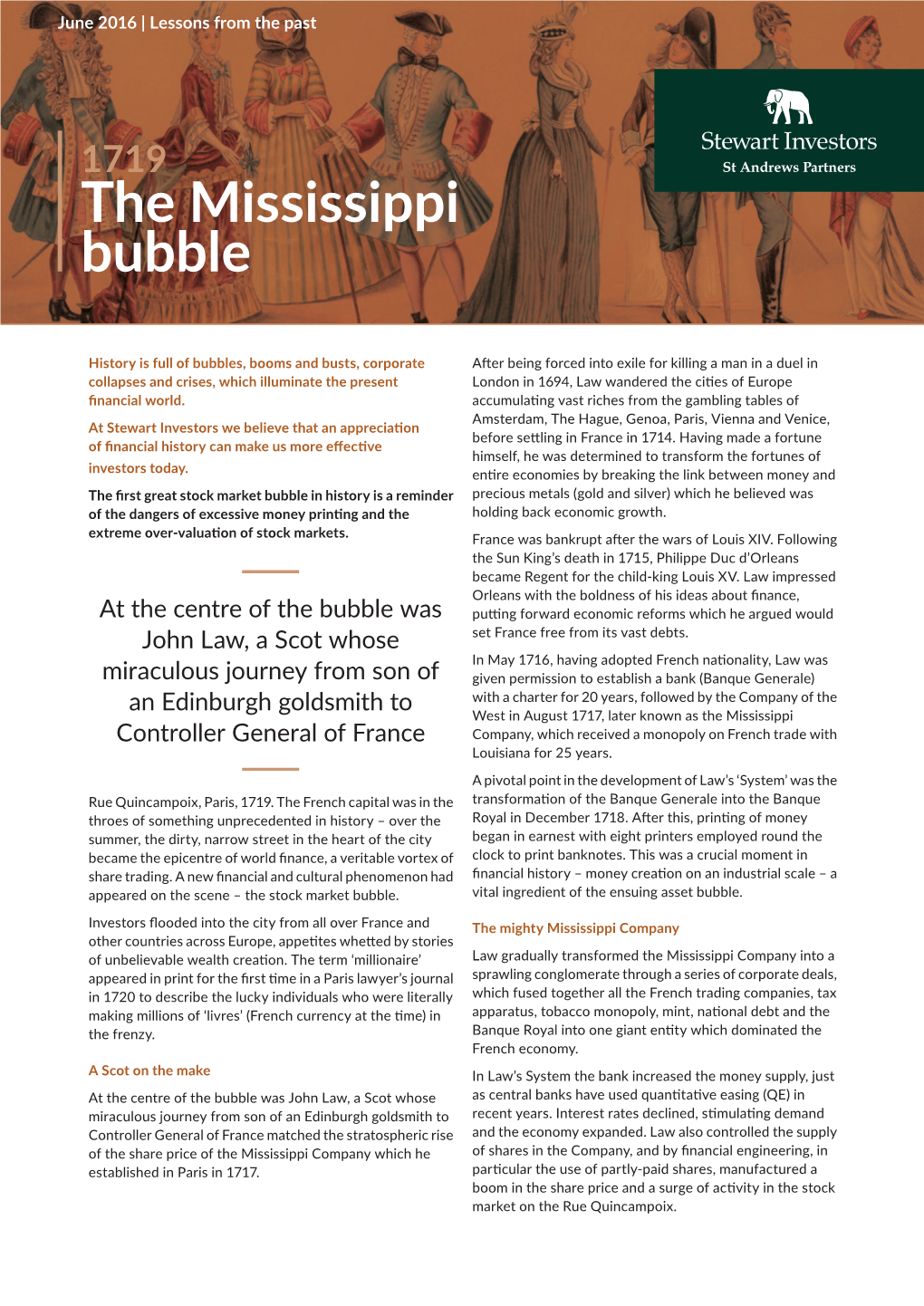 1719 the Mississippi Bubble