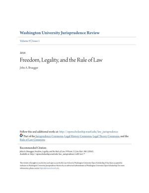 Freedom, Legality, and the Rule of Law John A
