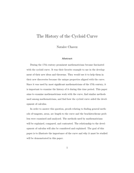 The History of the Cycloid Curve