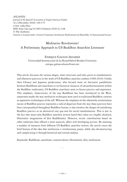 Meditative Revolutions? a Preliminary Approach to US Buddhist Anarchist Literature