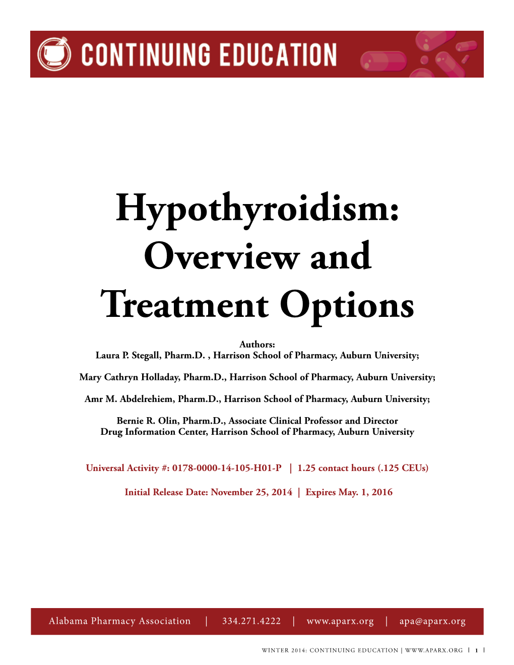 Hypothyroidism: Overview and Treatment Options