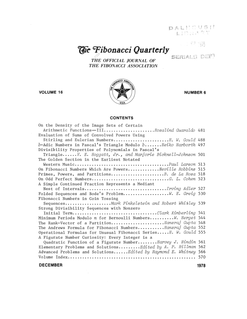 J&E Fibonacci Quarterly