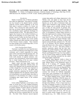 Fluvial and Lacustrine Degradation of Large Martian Basins During the Noachian