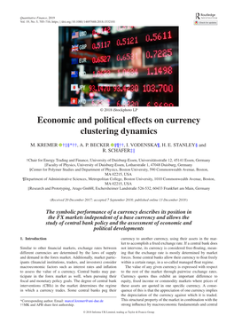Economic and Political Effects on Currency Clustering Dynamics