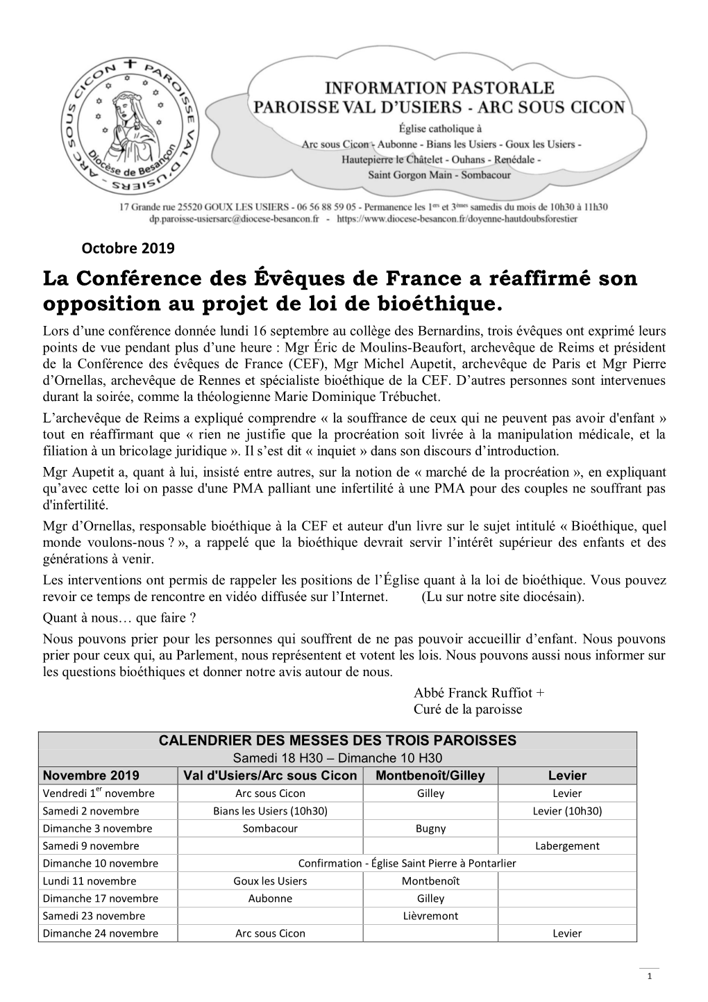 PVUAC Bulletin Paroissial Juillet 2019