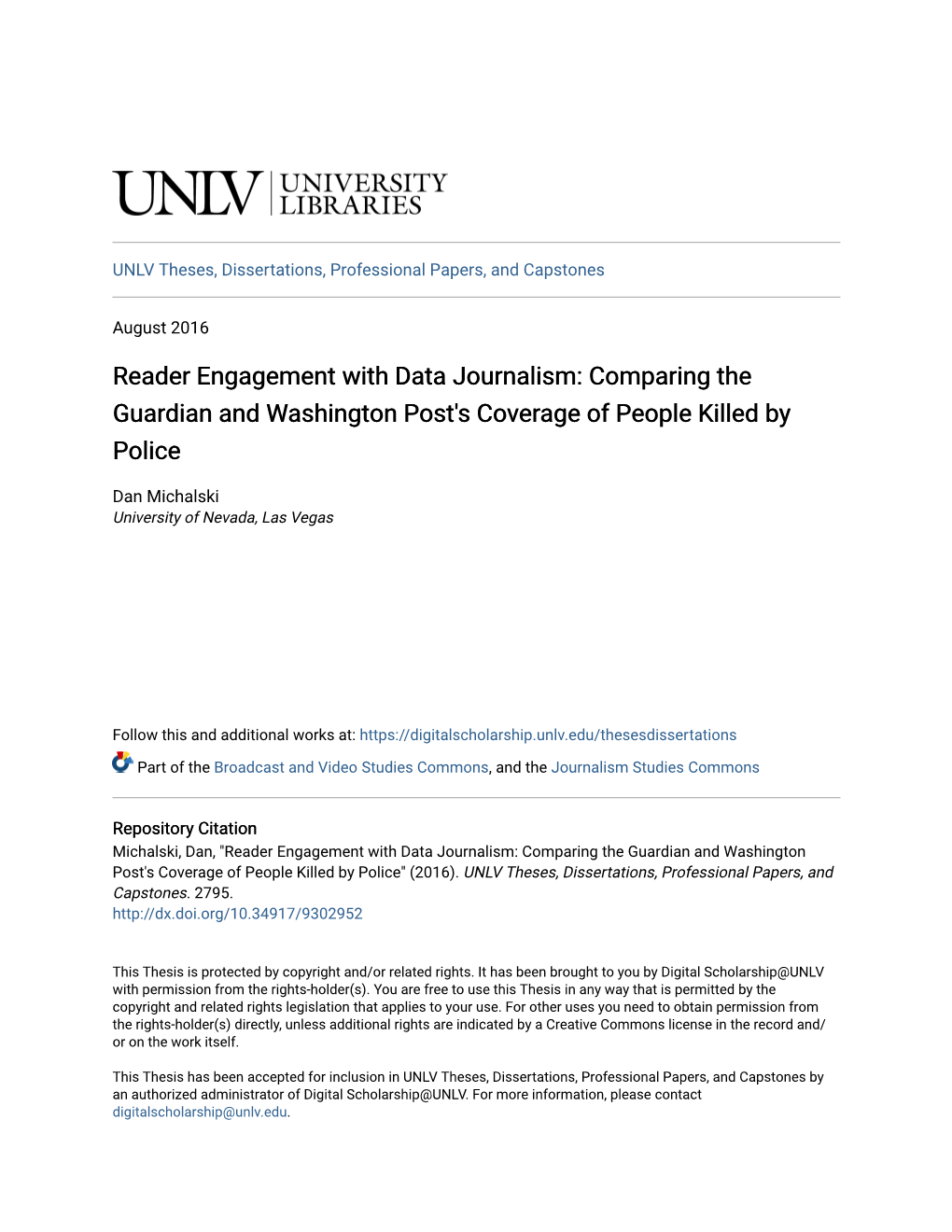 Reader Engagement with Data Journalism: Comparing the Guardian and Washington Post's Coverage of People Killed by Police