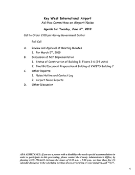 Key West International Airport Ad-Hoc Committee on Airport Noise