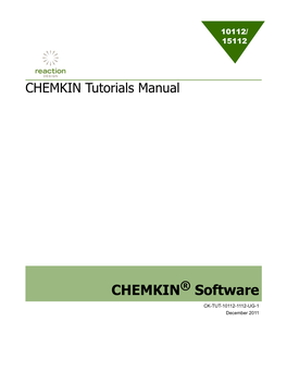 CHEMKIN Tutorials Manual