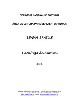 Catalogo De Livros Braille