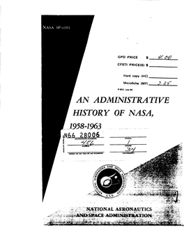 An Administrative History of Nasa