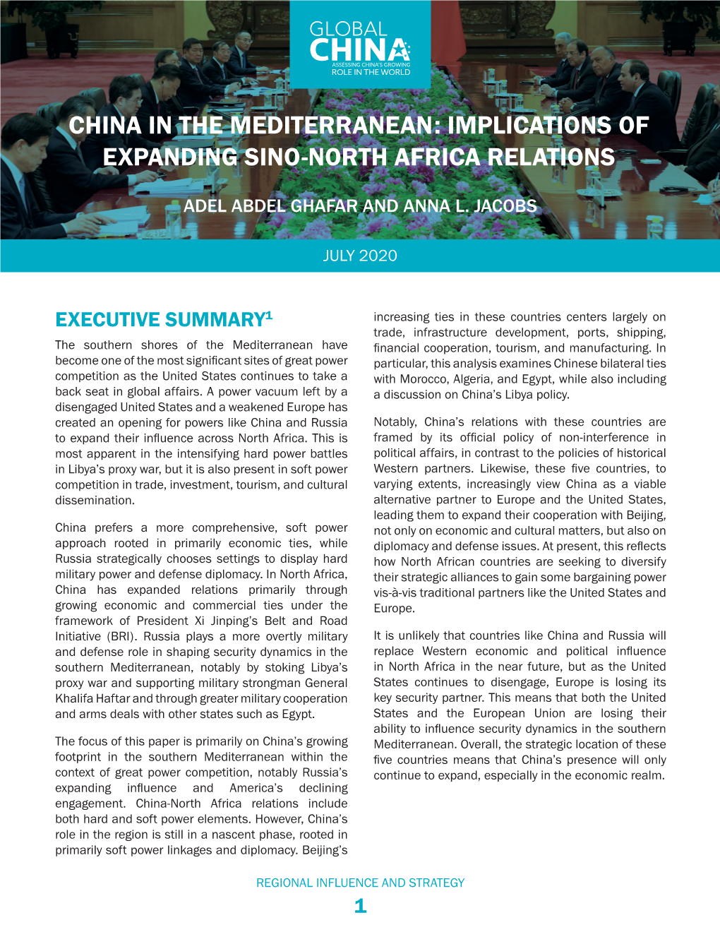 China in the Mediterranean: Implications of Expanding Sino-North Africa Relations